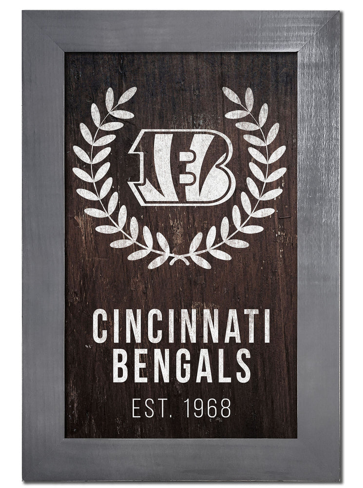 Wholesale NFL0986-Laurel Wreath 11x19 Frame / N0986-Cincinnati Bengals