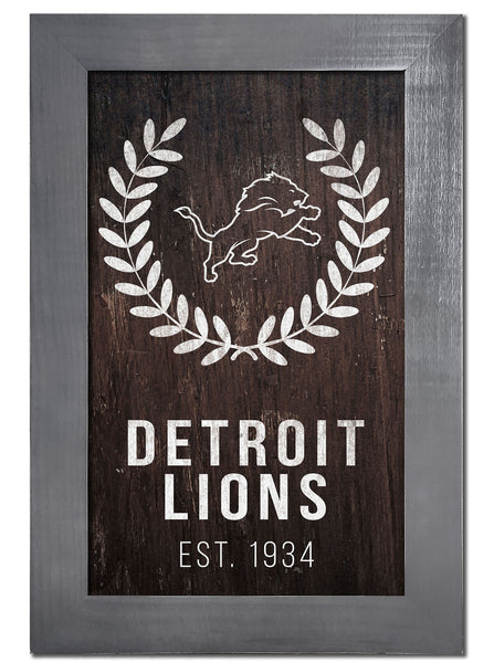 Wholesale NFL0986-Laurel Wreath 11x19 Frame / N0986-Detroit Lions