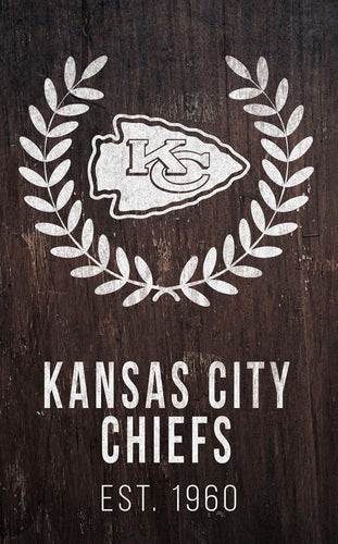 Wholesale NFL0986-Laurel Wreath 11x19 / N0986-Kansas City Chiefs