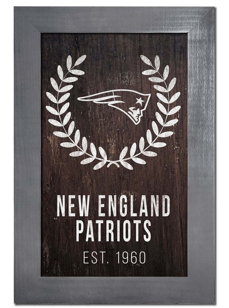 Wholesale NFL0986-Laurel Wreath 11x19 Frame / N0986-New England Patriots