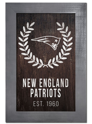 Wholesale NFL0986-Laurel Wreath 11x19 Frame / N0986-New England Patriots