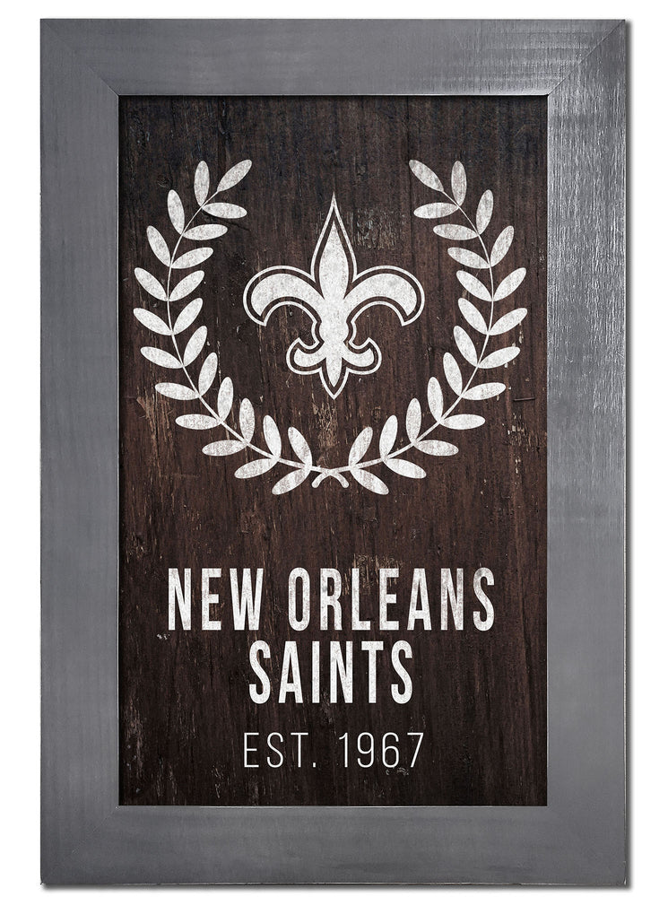 Wholesale NFL0986-Laurel Wreath 11x19 Frame / N0986-New Orleans Saints