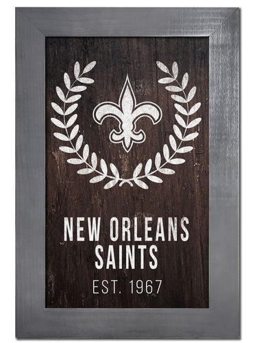 Wholesale NFL0986-Laurel Wreath 11x19 Frame / N0986-New Orleans Saints