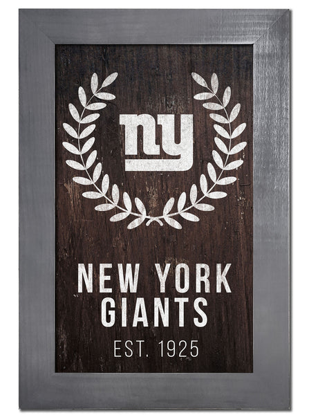 Wholesale NFL0986-Laurel Wreath 11x19 Frame / N0986-New York Giants