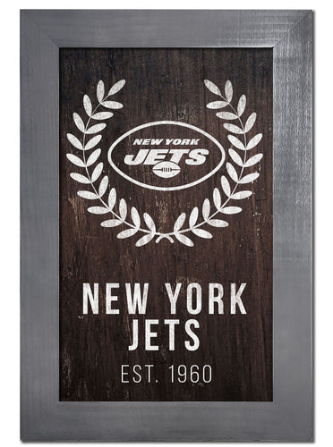 Wholesale NFL0986-Laurel Wreath 11x19 Frame / N0986-New York Jets