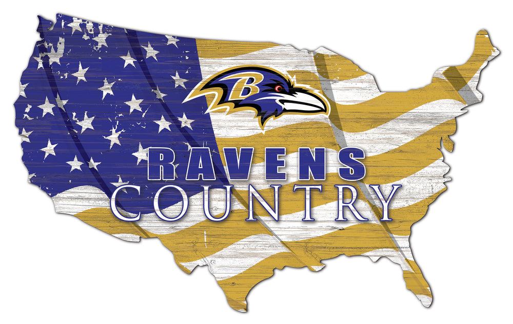 Wholesale NFL1001-USA Flag Cutout / N1001-Baltimore Ravens
