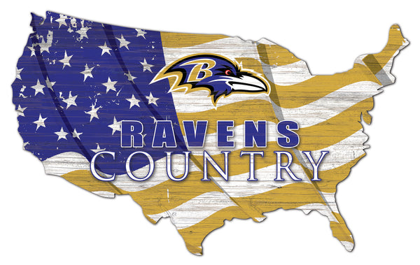 Wholesale NFL1001-USA Flag Cutout / N1001-Baltimore Ravens