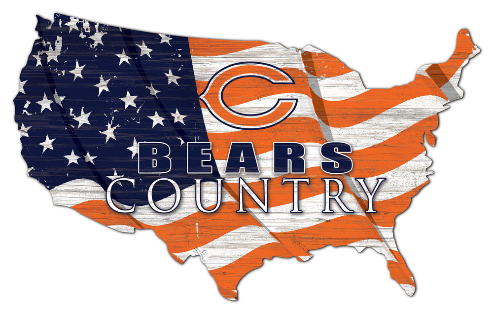 Wholesale NFL1001-USA Flag Cutout / N1001-Chicago Bears