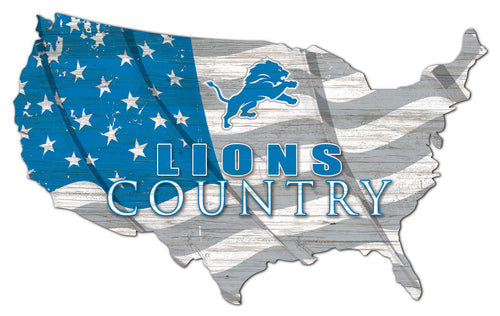 Wholesale NFL1001-USA Flag Cutout / N1001-Detroit Lions