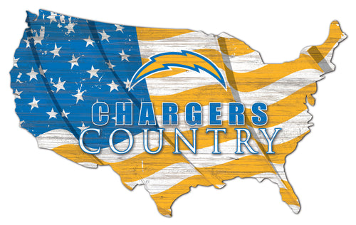 Wholesale NFL1001-USA Flag Cutout / N1001-Los Angeles Chargers (1)