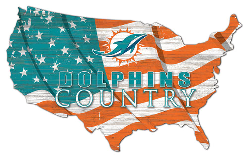 Wholesale NFL1001-USA Flag Cutout / N1001-Miami Dolphins
