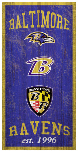 Wholesale NFL1011-Heritage Logos 6x12 / N1011-Baltimore Ravens