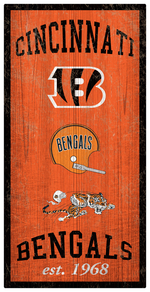 Wholesale NFL1011-Heritage Logos 6x12 / N1011-Cincinnati Bengals