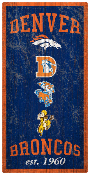 Wholesale NFL1011-Heritage Logos 6x12 / N1011-Denver Broncos