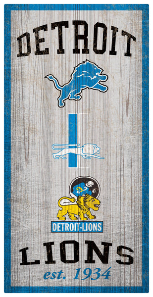 Wholesale NFL1011-Heritage Logos 6x12 / N1011-Detroit Lions