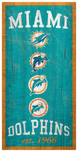 Wholesale NFL1011-Heritage Logos 6x12 / N1011-Miami Dolphins