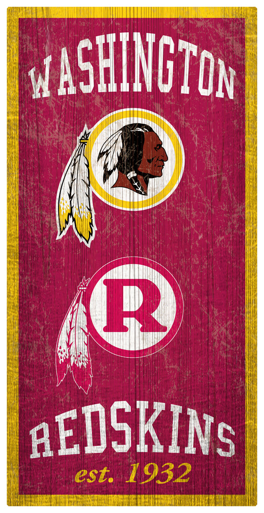 Wholesale NFL1011-Heritage Logos 6x12 / N1011-Washington Redskins