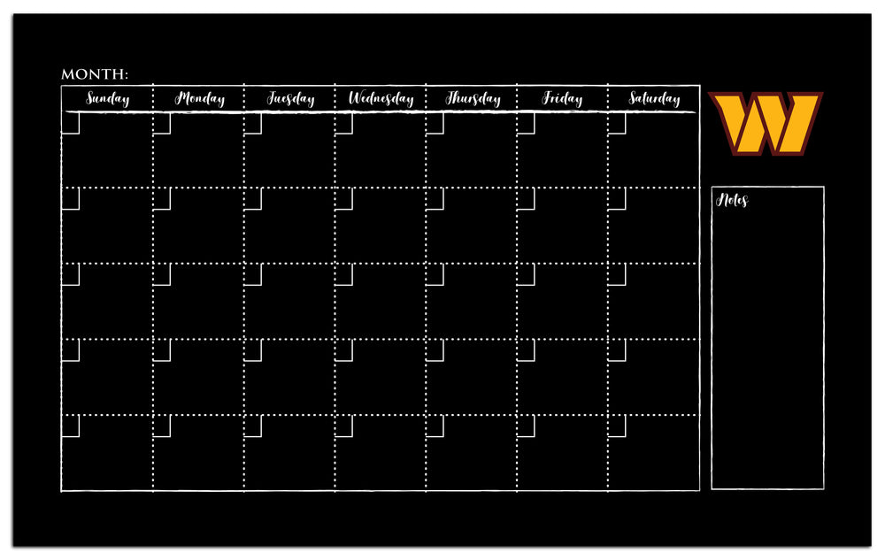 Wholesale NFL1014-Monthly Chalkboard with frame / N1014-Washington Commanders