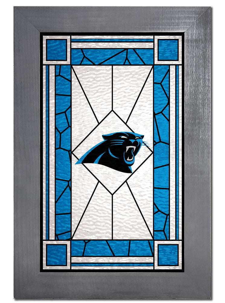 Wholesale NFL1017F-Stained Glass with Frame / N1017-Carolina Panthers