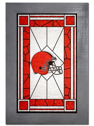 Wholesale NFL1017F-Stained Glass with Frame / N1017-Cleveland Browns