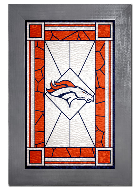 Wholesale NFL1017F-Stained Glass with Frame / N1017-Denver Broncos