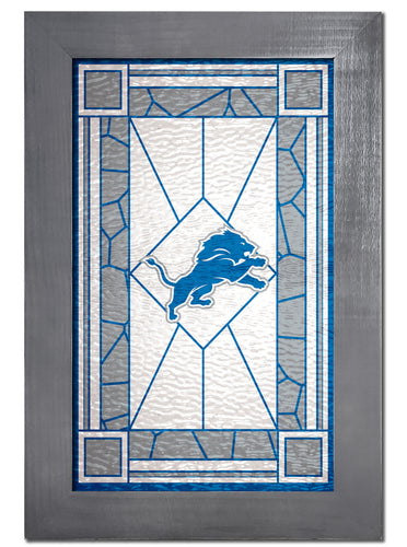 Wholesale NFL1017F-Stained Glass with Frame / N1017-Detroit Lions