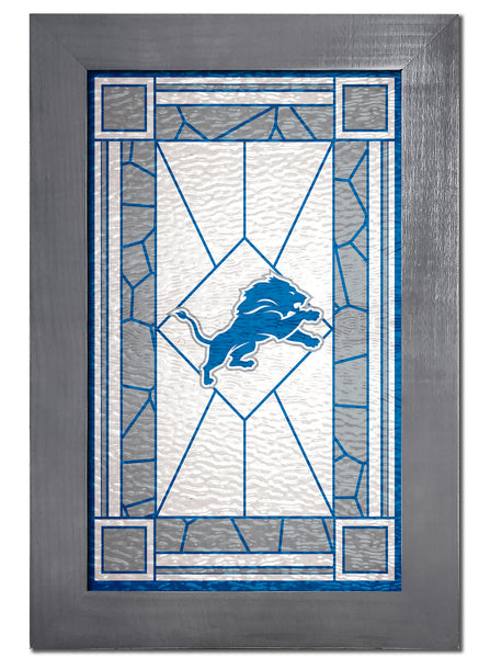 Wholesale NFL1017F-Stained Glass with Frame / N1017-Detroit Lions