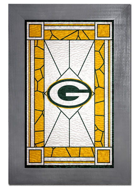 Wholesale NFL1017F-Stained Glass with Frame / N1017-Green Bay Packers