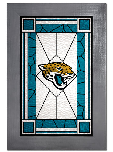 Wholesale NFL1017F-Stained Glass with Frame / N1017-Jacksonville Jaguars