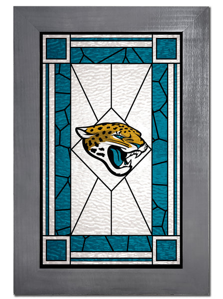 Wholesale NFL1017F-Stained Glass with Frame / N1017-Jacksonville Jaguars