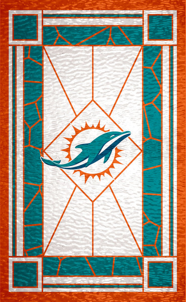 Wholesale NFL1017-Stained Glass 11x19 / N1017-Miami Dolphins