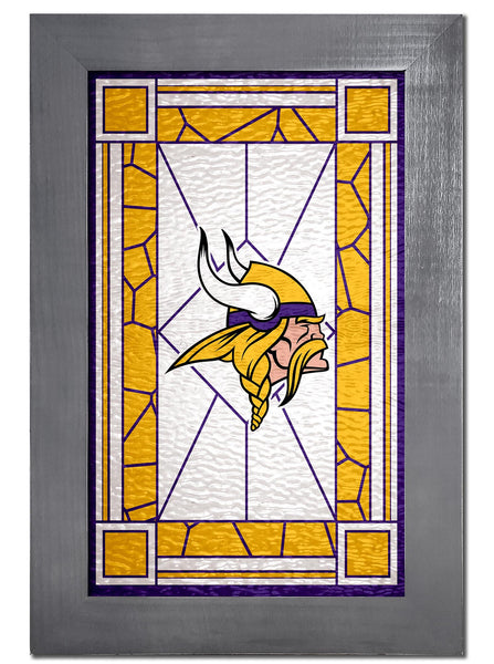 Wholesale NFL1017F-Stained Glass with Frame / N1017-Minnesota Vikings