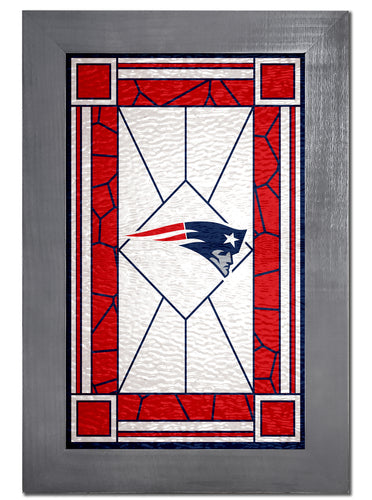 Wholesale NFL1017F-Stained Glass with Frame / N1017-New England Patriots