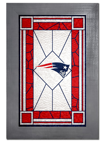 Wholesale NFL1017F-Stained Glass with Frame / N1017-New England Patriots