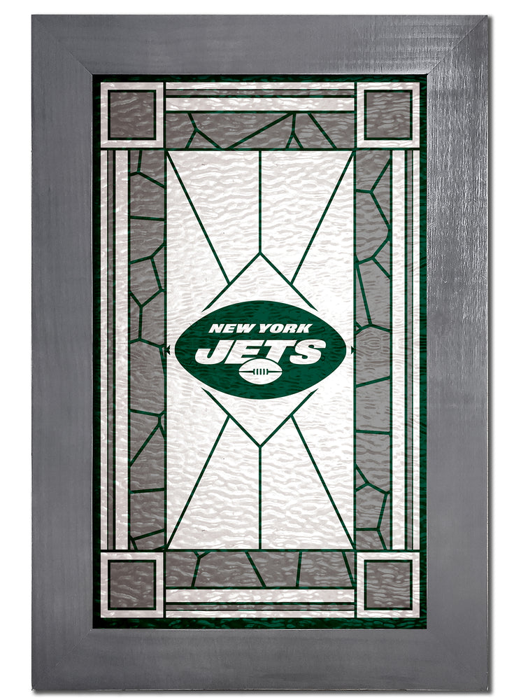 Wholesale NFL1017F-Stained Glass with Frame / N1017-New York Jets