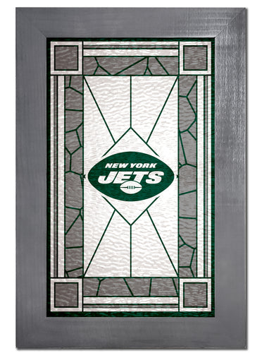 Wholesale NFL1017F-Stained Glass with Frame / N1017-New York Jets