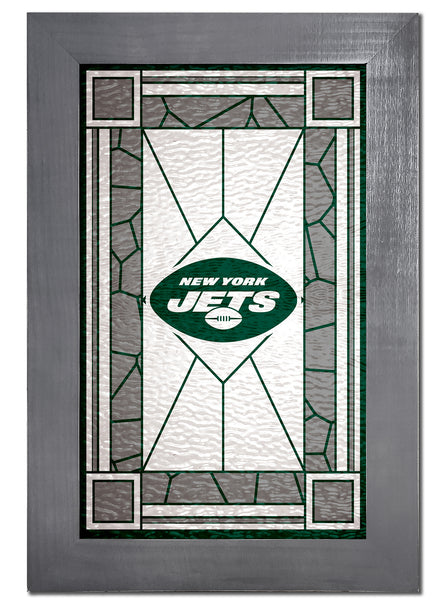 Wholesale NFL1017F-Stained Glass with Frame / N1017-New York Jets