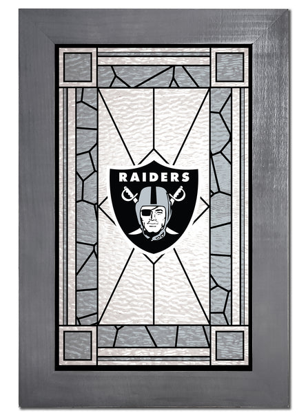 Wholesale NFL1017F-Stained Glass with Frame / N1017-Oakland Raiders