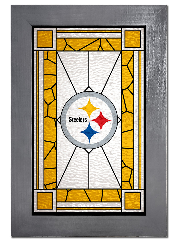 Wholesale NFL1017F-Stained Glass with Frame / N1017-Pittsburgh Steelers