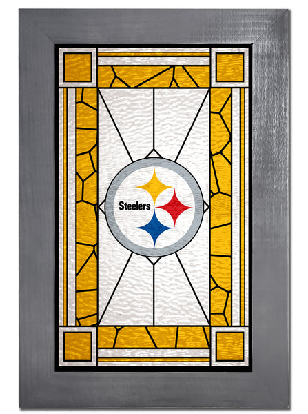 Wholesale NFL1017F-Stained Glass with Frame / N1017-Pittsburgh Steelers