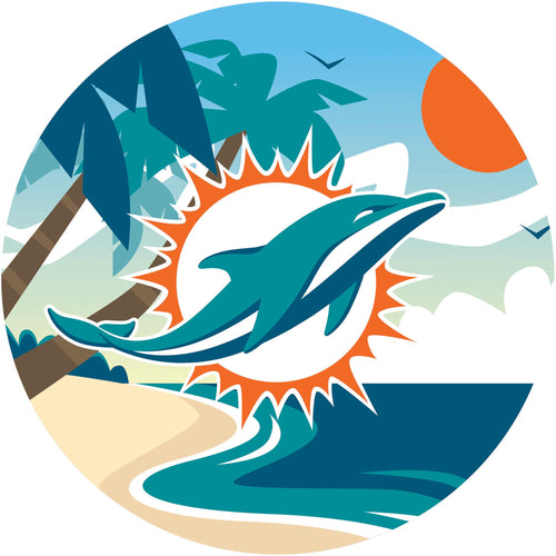 Wholesale NFL1018-Scenic 12in Circle / N1018-Miami Dolphins
