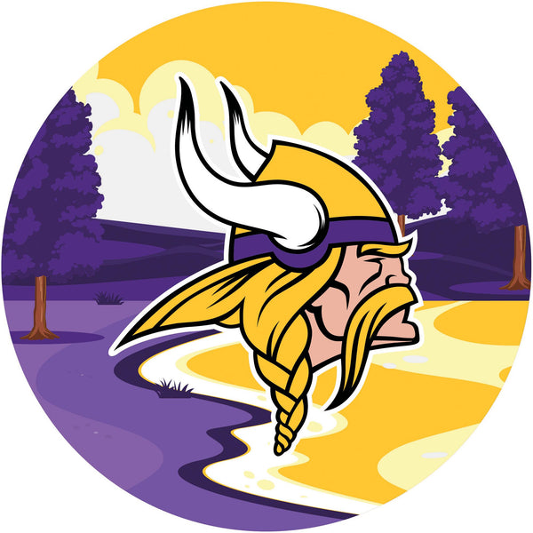 Wholesale NFL1018-Scenic 12in Circle / N1018-Minnesota Vikings