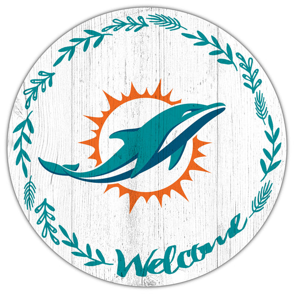 Wholesale NFL1019-Welcome 12in Circle / N1019-Miami Dolphins