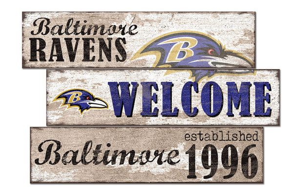 Wholesale NFL1027-Welcome 3 Plank / N1027-Baltimore Ravens