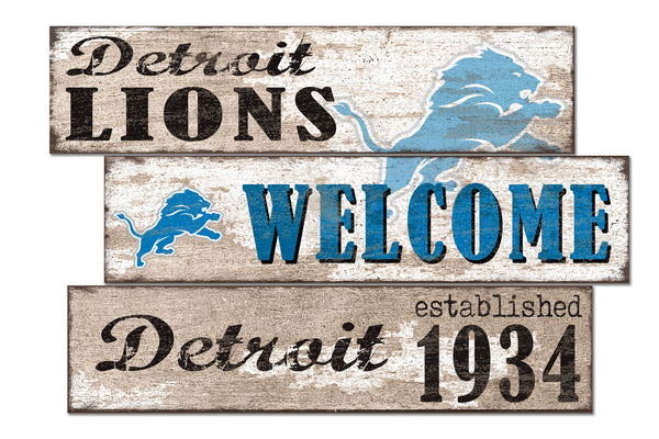 Wholesale NFL1027-Welcome 3 Plank (Todd's Resize) / N1027-Detroit Lions