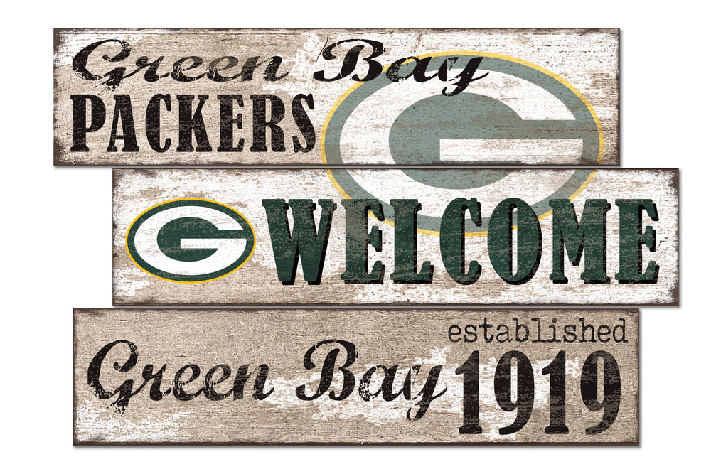 Wholesale NFL1027-Welcome 3 Plank (Todd's Resize) / N1027-Green Bay Packers