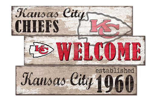 Wholesale NFL1027-Welcome 3 Plank / N1027-Kansas City Chiefs