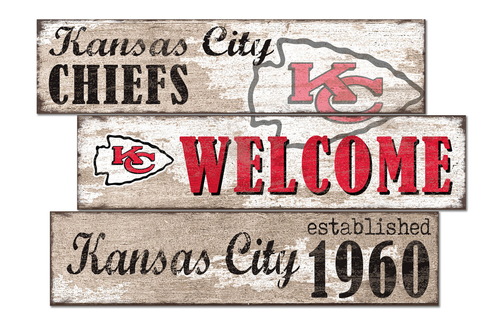 Wholesale NFL1027-Welcome 3 Plank (Todd's Resize) / N1027-Kansas City Chiefs