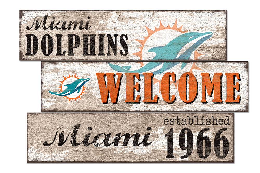 Wholesale NFL1027-Welcome 3 Plank / N1027-Miami Dolphins