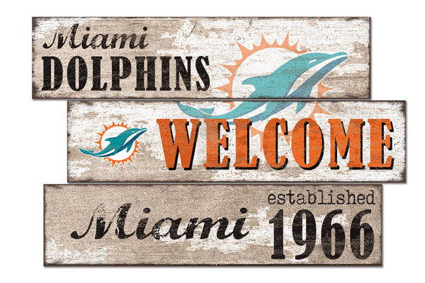 Wholesale NFL1027-Welcome 3 Plank (Todd's Resize) / N1027-Miami Dolphins